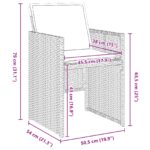 vidaXL 5-dielny záhradný jedálenský set s vankúšmi, hnedý poly ratan – Obrázok 10