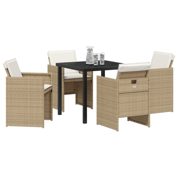 3379956_3.jpg vidaXL 5-dielny záhradný jedálenský set s vankúšmi béžový poly ratan – Obrázok 3
