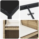vidaXL 5-dielny záhradný jedálenský set s vankúšmi béžový poly ratan – Obrázok 9