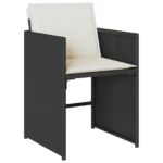 vidaXL 5-dielna sada záhradného jedálenského nábytku s vankúšmi čierny polyratan – Obrázok 6