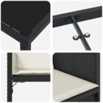 vidaXL 5-dielna sada záhradného jedálenského nábytku s vankúšmi čierny polyratan – Obrázok 9