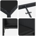 vidaXL 5-dielna záhradná súprava s vankúšmi čierny poly ratan – Obrázok 9