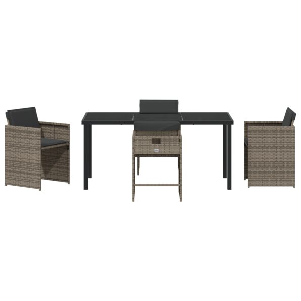 vidaXL 5-dielna sada záhradného jedálenského nábytku so vankúšmi šedý polyratan – Obrázok 7