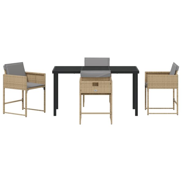 3380029_7.jpg vidaXL 5-dielny záhradný jedálenský set s béžovým polyratanom – Obrázok 7