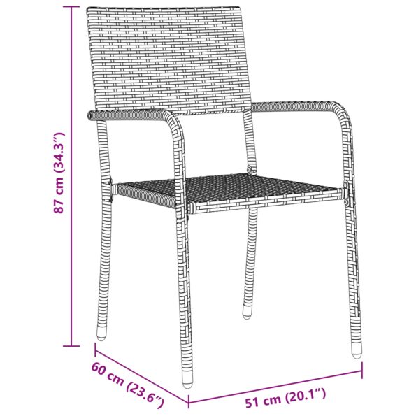 3380043_10.jpg vidaXL 3-dielna záhradná jedálenská súprava sivý poly ratan – Obrázok 10