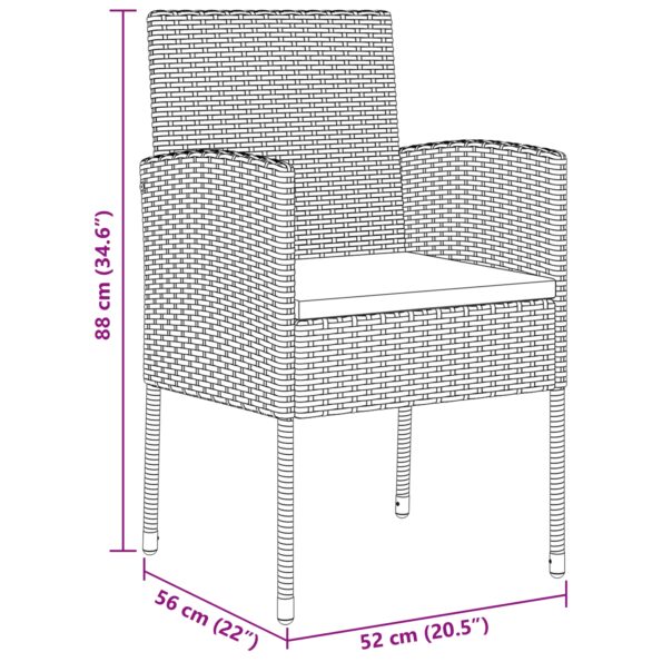 3380057_10.jpg vidaXL 3-dielny záhradný jedálenský set s vankúšmi šedý poly ratan – Obrázok 10