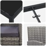 vidaXL 3-dielny záhradný jedálenský set s vankúšmi šedý poly ratan – Obrázok 9