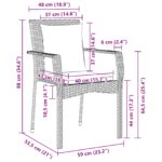vidaXL Sada záhradných stoličiek s vankúšmi, čierny poly ratan – Obrázok 10