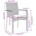 vidaXL Súprava 5 kusov záhradného jedálenského stolu s vankúšmi čierny polyratan – Obrázok 10