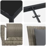 vidaXL 5-dielny záhradný jedálenský stôl s vankúšmi sivý poly ratan – Obrázok 9