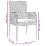 vidaXL 5-dielna súprava záhradného jedálenského nábytku so vankúšmi Čierny Poly Ratan – Obrázok 10