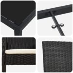 vidaXL 5-dielna záhradná jedálenská súprava s vankúšmi čierna poly ratan – Obrázok 9