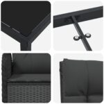 vidaXL 5-dielna záhradná jedálenská súprava z čierneho poly ratanu – Obrázok 9
