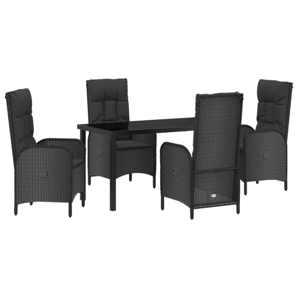 3380115_2.jpg vidaXL 5-dielny záhradný jedálenský set čierny poly ratan – Obrázok 2
