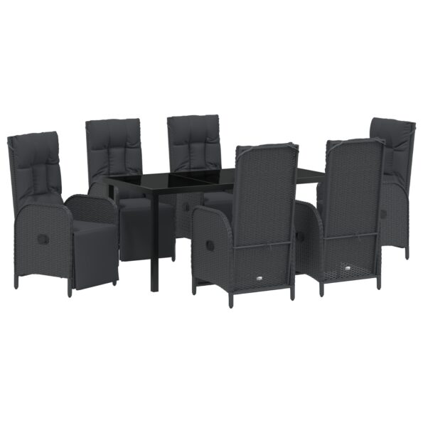3380124_2.jpg vidaXL 7-dielny záhradný jedálenský set s vankúšmi čierny poly ratan – Obrázok 2