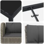 vidaXL 5-dielna sada záhradného jedálenského súpravy šedý polyratan – Obrázok 9