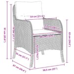 vidaXL 5-dielna záhradná jedálenská sada s vankúšmi, hnedý poly ratan – Obrázok 10