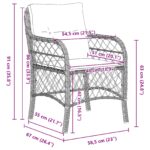 vidaXL 5-dielny záhradný jedálenský set s vankúšmi hnedý polyratan – Obrázok 10