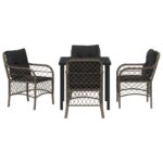 vidaXL 5-dielna súprava záhradného jedálenského nastavenia s vankúšmi šedá poly ratan – Obrázok 7