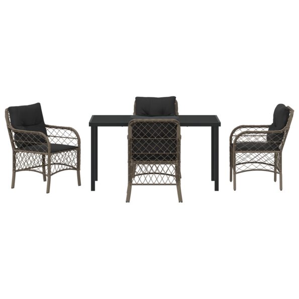 vidaXL 5-dielna sada záhradného jedálenského nábytku s vankúšmi sivý poly ratan – Obrázok 7