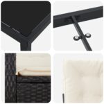 vidaXL 5-dielna záhradná jedálenská súprava s vankúšmi, čierny poly ratan – Obrázok 9