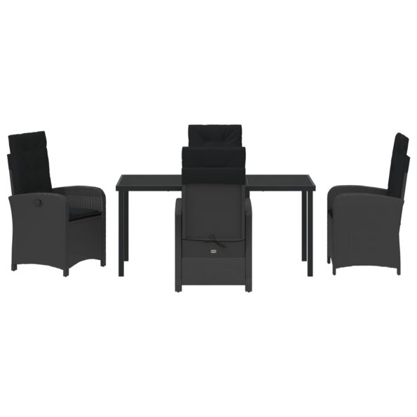 vidaXL 5-dielna záhradná jedálenská súprava s vankúšmi čierny poly ratan – Obrázok 7