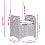 vidaXL 7-dielny záhradný jedálenský set s vankúšmi béžového polyratanu – Obrázok 10