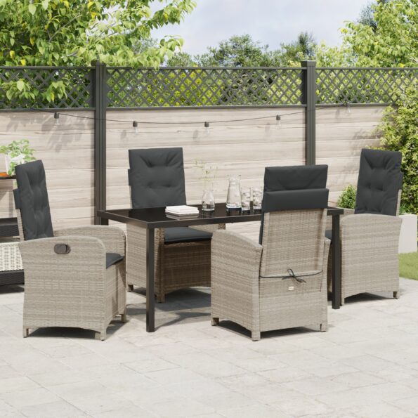 3380298_4.jpg vidaXL 5-dielna sada záhradného nábytku s vankúšmi svetlosivý polyratan – Obrázok 4