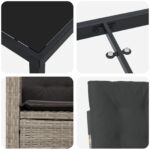 vidaXL 5-dielna sada záhradného nábytku s vankúšmi svetlosivý polyratan – Obrázok 9