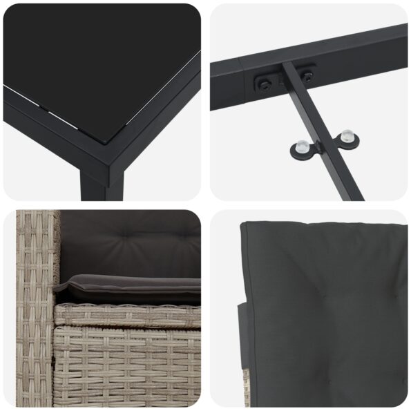 3380298_9.jpg vidaXL 5-dielna sada záhradného nábytku s vankúšmi svetlosivý polyratan – Obrázok 9