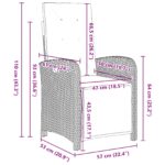 vidaXL 5-dielny záhradný jedálenský set s vankúšmi čierny poly ratan, vidaXL záhradný stôl čierny 140x80x73 cm s temperovaným sklom – Obrázok 10