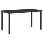 vidaXL 5-dielny záhradný jedálenský set s vankúšmi čierny poly ratan, vidaXL záhradný stôl čierny 140x80x73 cm s temperovaným sklom – Obrázok 5