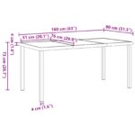 vidaXL 5-dielny záhradný jedálenský set s vankúšmi čierny poly ratan, vidaXL záhradný stôl čierny 160x80x73 cm z temperovaného skla – Obrázok 11