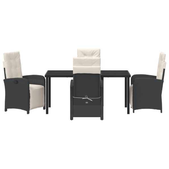 3380305_7.jpg vidaXL 5-dielny záhradný jedálenský set s vankúšmi čierny poly ratan, vidaXL záhradný stôl čierny 160x80x73 cm z temperovaného skla – Obrázok 7