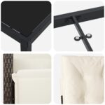 vidaXL 5-dielny záhradný jedálenský set s vankúšmi, hnedý polyratan, vidaXL záhradný stôl čierny 140x80x73 cm, tvrdené sklo – Obrázok 9