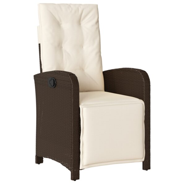 3380319_6.jpg vidaXL 5-dielny záhradný jedálenský set s vankúšmi v hnedom poly ratane, vidaXL záhradný stôl čierny 160x80x73 cm z tvrdeného skla – Obrázok 6