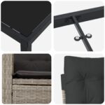 vidaXL 5-dielna sada záhradného jedálenského setu s vankúšmi svetlosivý poly ratan – Obrázok 9