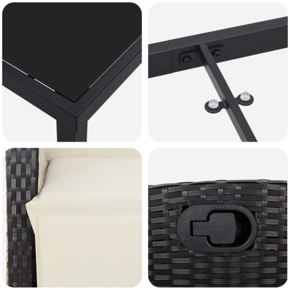 vidaXL 5-dielna záhradná jedálenská súprava čierny poly ratan – Obrázok 9