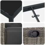 vidaXL 3-dielny záhradný jedálenský set šedý poly ratan – Obrázok 9