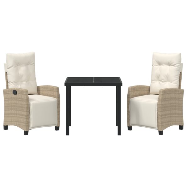 vidaXL 3-dielna záhradná jedálenská zostava béžový poly ratan – Obrázok 7