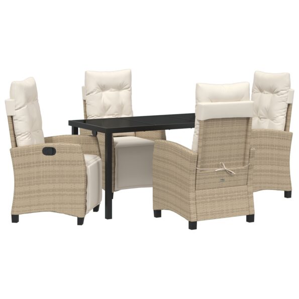 vidaXL Súprava vonkajšieho jedálenského nábytku béžový poly ratan – Obrázok 2