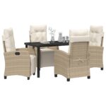 vidaXL Súprava vonkajšieho jedálenského nábytku béžový poly ratan – Obrázok 3
