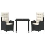 vidaXL Set 2 Čierna PE ratan Stredná Nastaviteľné opierky na ruky – Obrázok 7