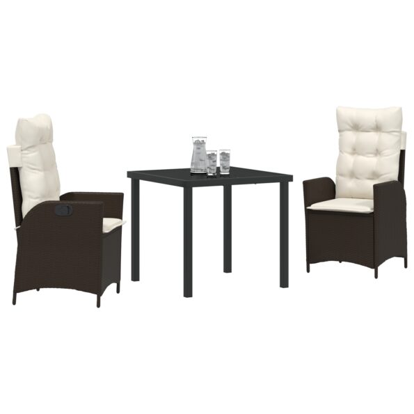 vidaXL Sada 2 Hnedá Materiál: poly ratan a oceľ s práškovou úpravou – Obrázok 3