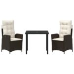 vidaXL Sada 2 Hnedá Materiál: poly ratan a oceľ s práškovou úpravou – Obrázok 7