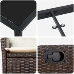 vidaXL Sada 2 Hnedá Materiál: poly ratan a oceľ s práškovou úpravou – Obrázok 9