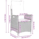 vidaXL 5-dielny záhradný jedálenský set s vankúšmi šedý poly ratan – Obrázok 10