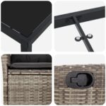 vidaXL 5-dielny záhradný jedálenský set s vankúšmi šedý poly ratan – Obrázok 9
