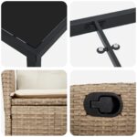 vidaXL Set 2 Béžová a Krémová Biela – Obrázok 9