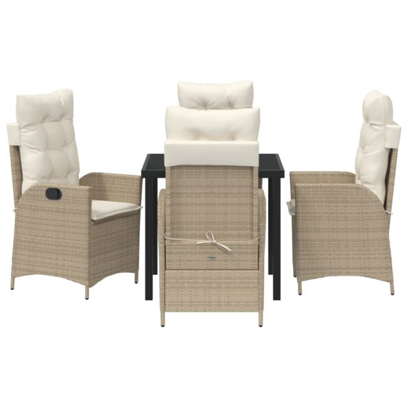 3380506_7.jpg vidaXL 5-dielna záhradná jedálenská súprava s vankúšmi Béžová Poly ratan – Obrázok 7